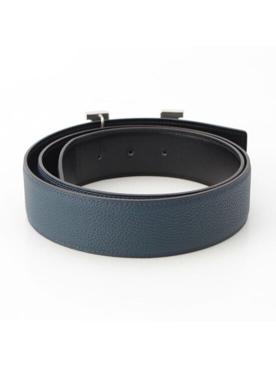 Hermes Box Calf Togo Constance Reversible Buckle 38 Silver Belt Black 90 main image 10